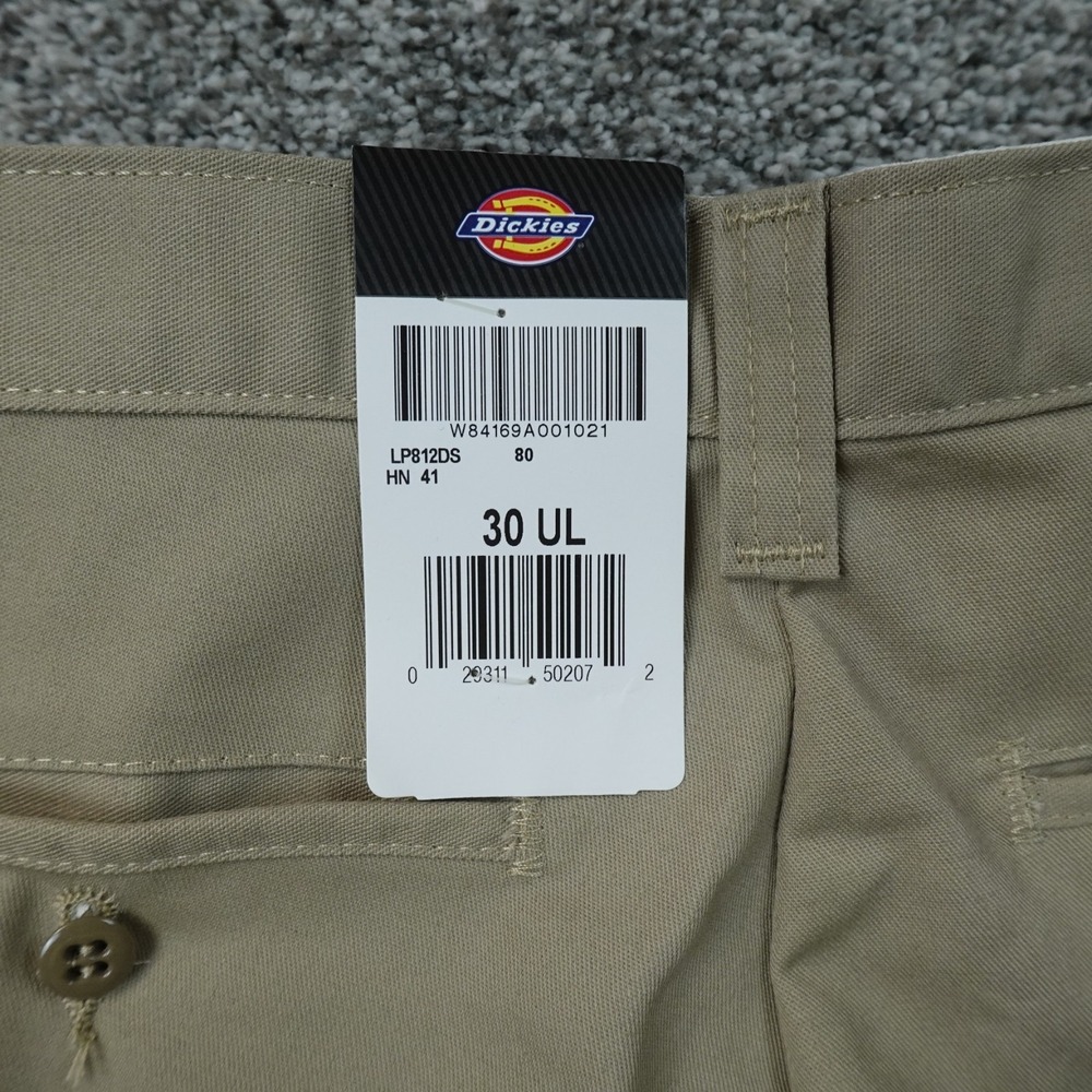 NEW Dickies Pants Mens 30 Beige Tan Brown Chino Trouser Flat Front Straight Work